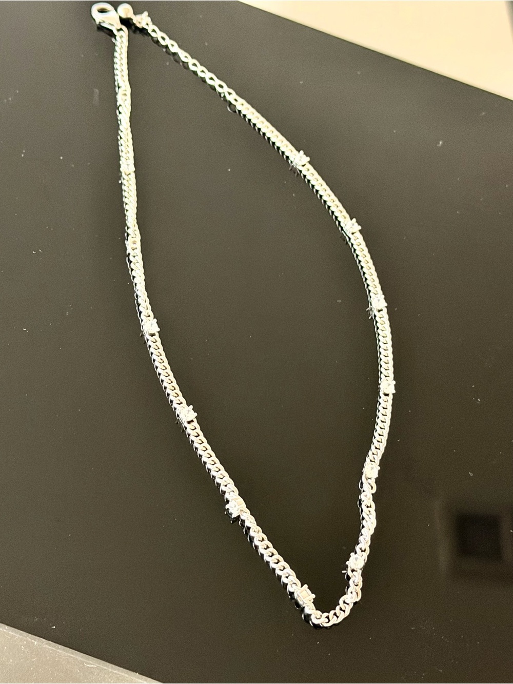 Silver Station Chain Necklace - Silver
